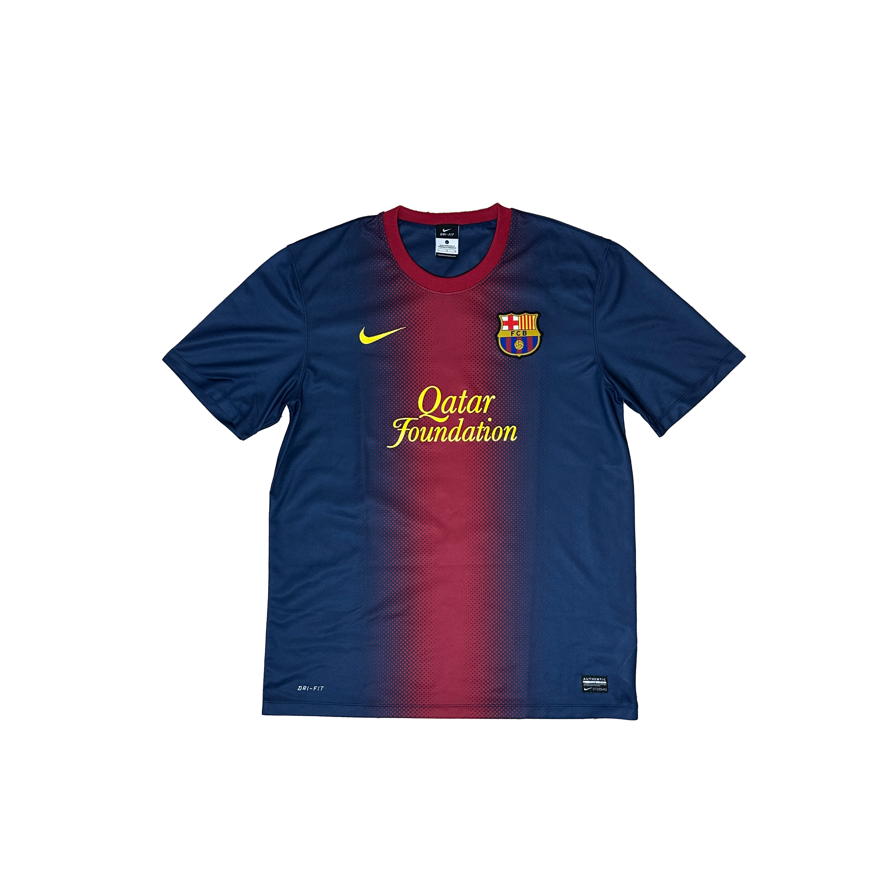 FC Barcelona Home Shirt 2012/2013 – Nike – L – Blauw Rood Qatar Foundation