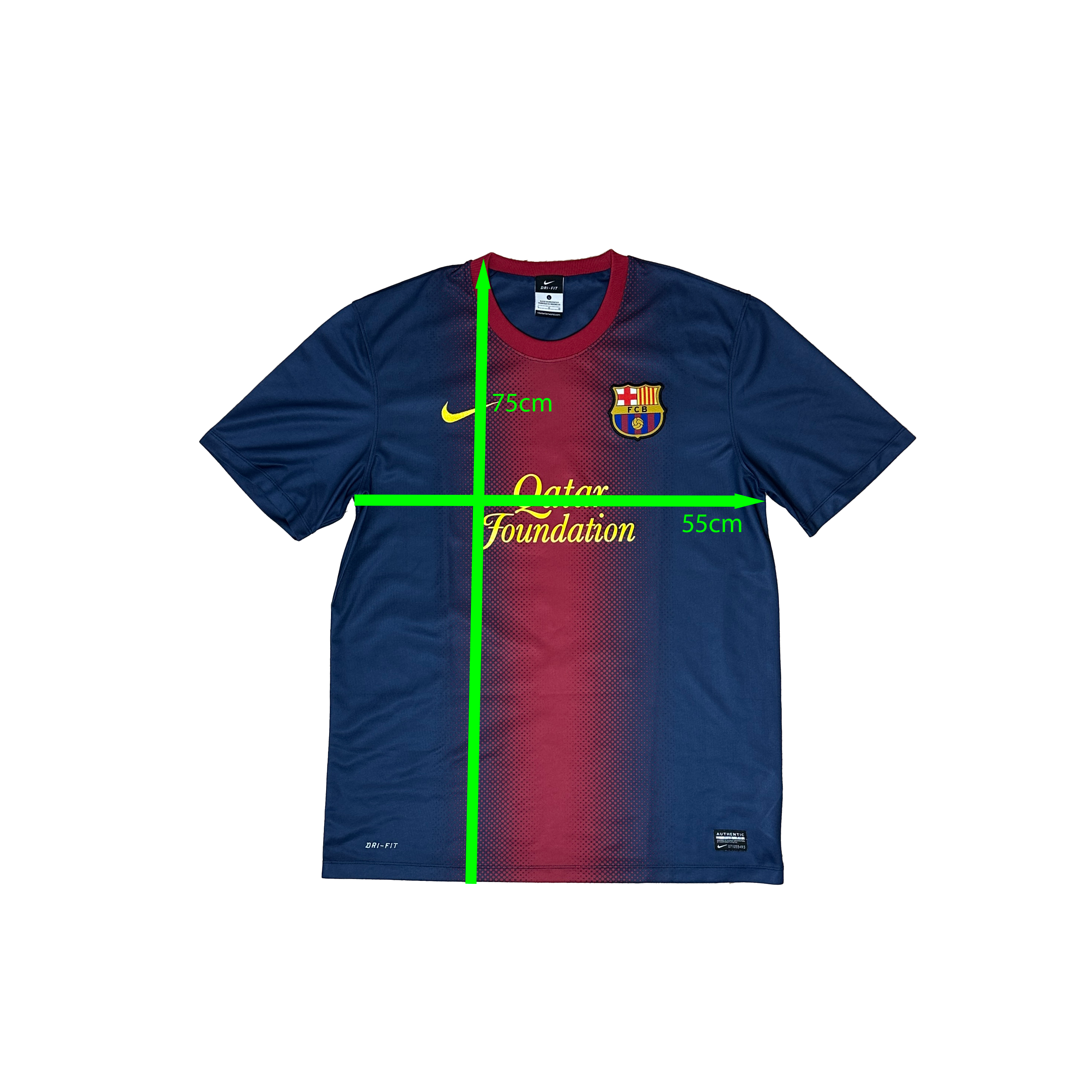 FC Barcelona Home Shirt 2012/2013 – Nike – L – Blauw Rood Qatar Foundation