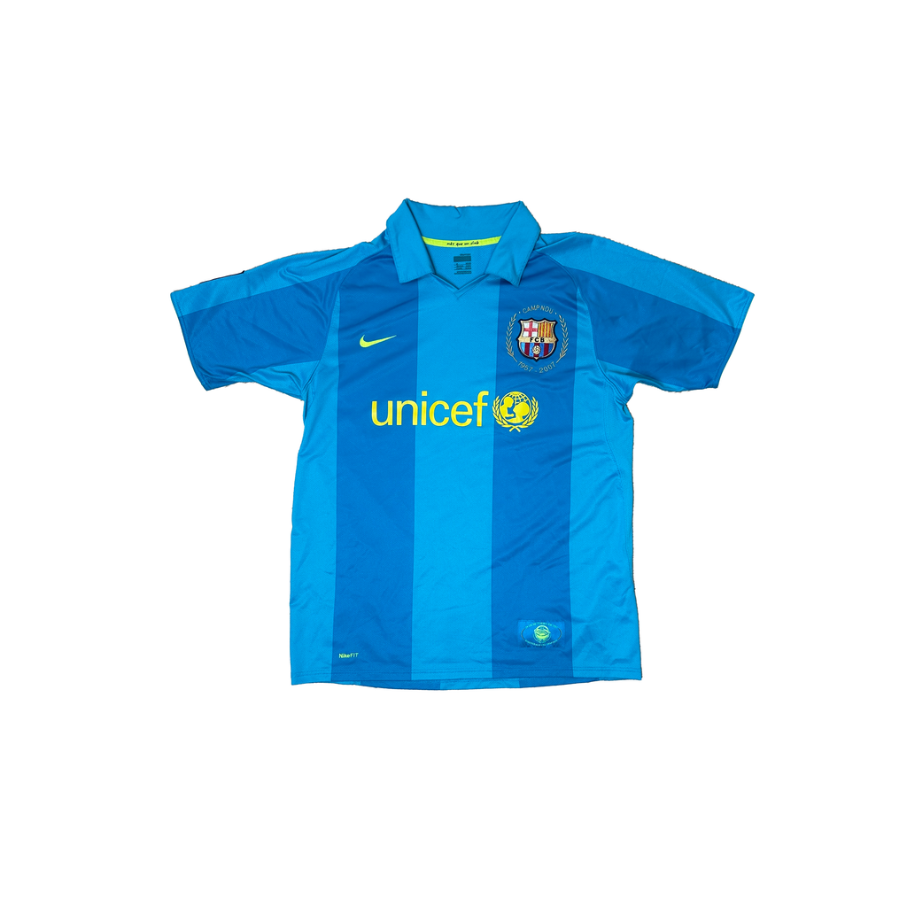 FC Barcelona Away Shirt 2007/2008 – Nike – M – Blauw Unicef