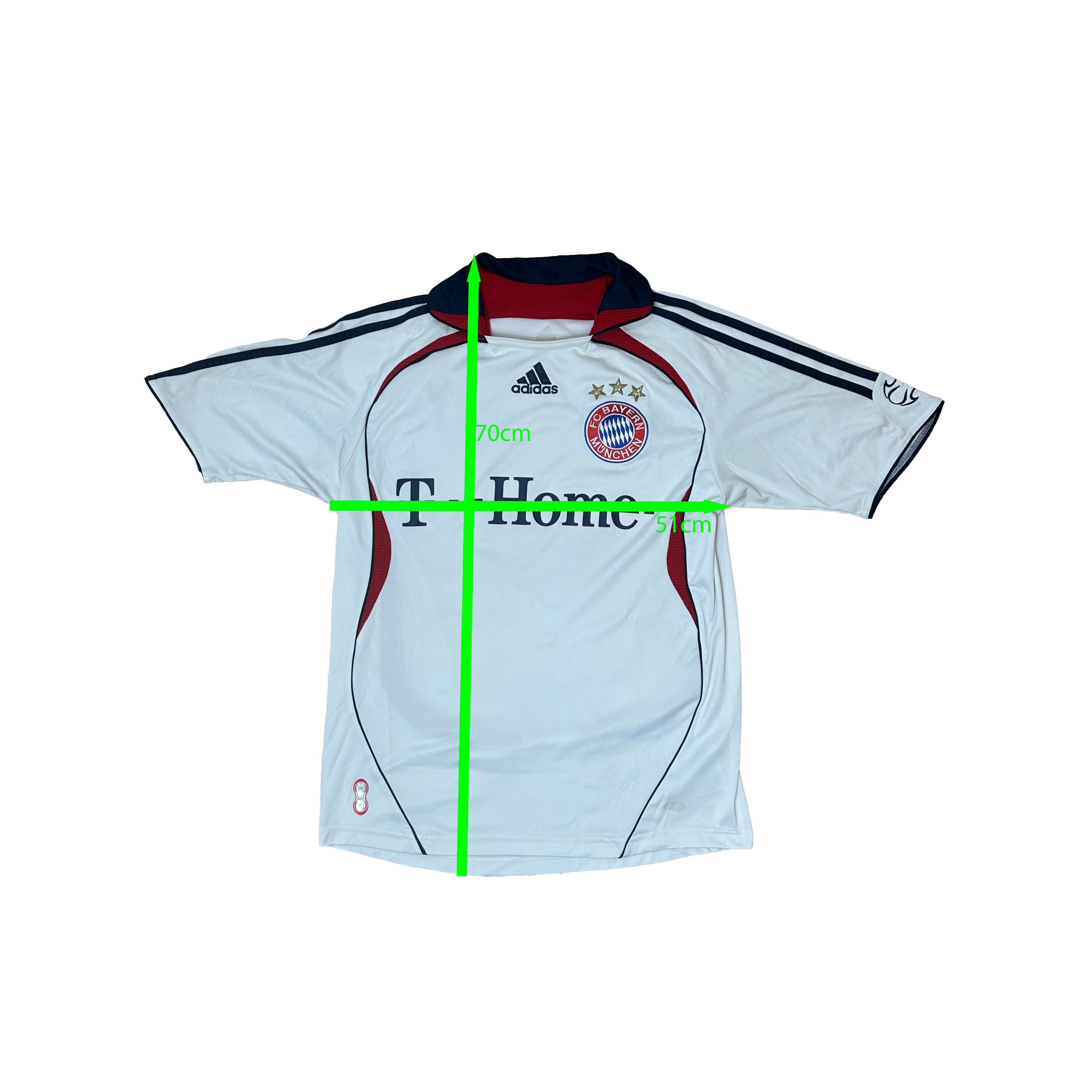 Bayern München Away Shirt 2006/2007 – Adidas – M – Wit Donkerblauw Rood T-Home