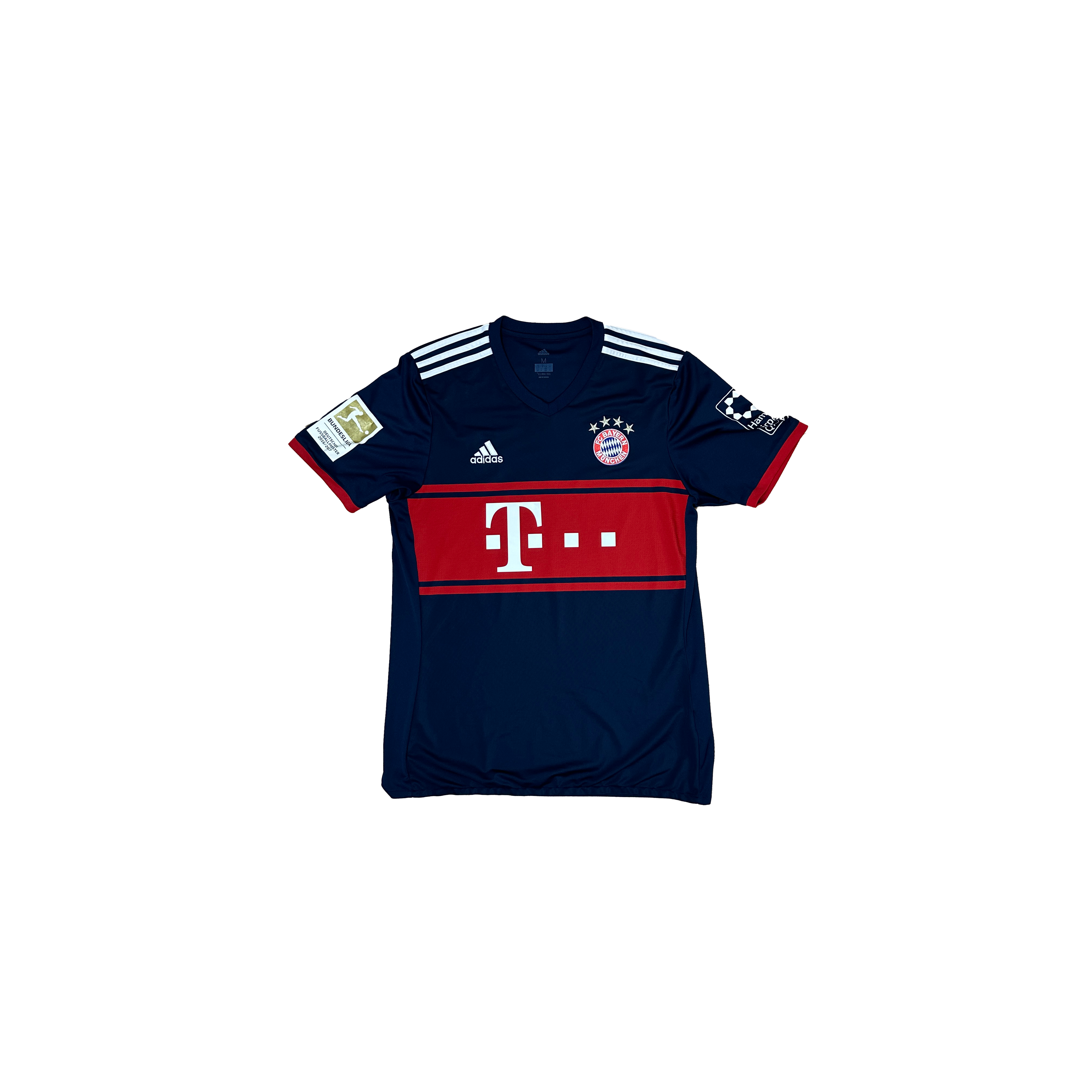 Bayern München Away Shirt 2017/2018 – Adidas – M – Wit Rood Telekom – Gesigneerd door Mats Hummels