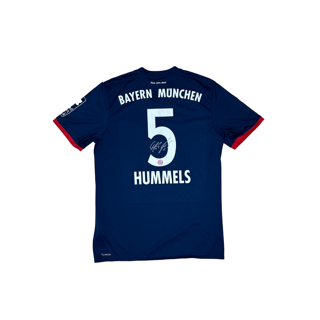 Bayern München Away Shirt 2017/2018 – Adidas – M – Wit Rood Telekom – Gesigneerd door Mats Hummels