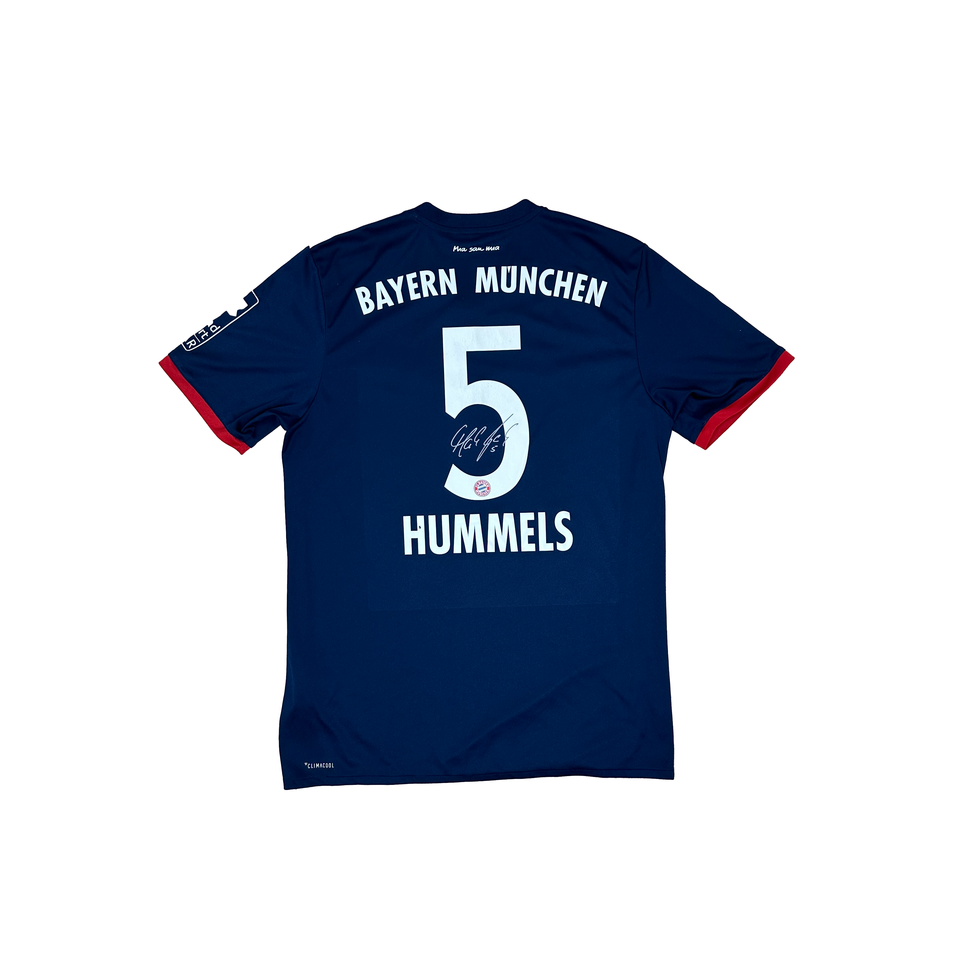 Bayern München Away Shirt 2017/2018 – Adidas – M – Wit Rood Telekom – Gesigneerd door Mats Hummels