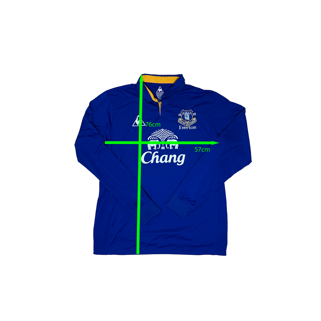 Everton Home Shirt Longsleeve 2011/2012 – Le Coq Sportif – L – Blauw Chang Beer