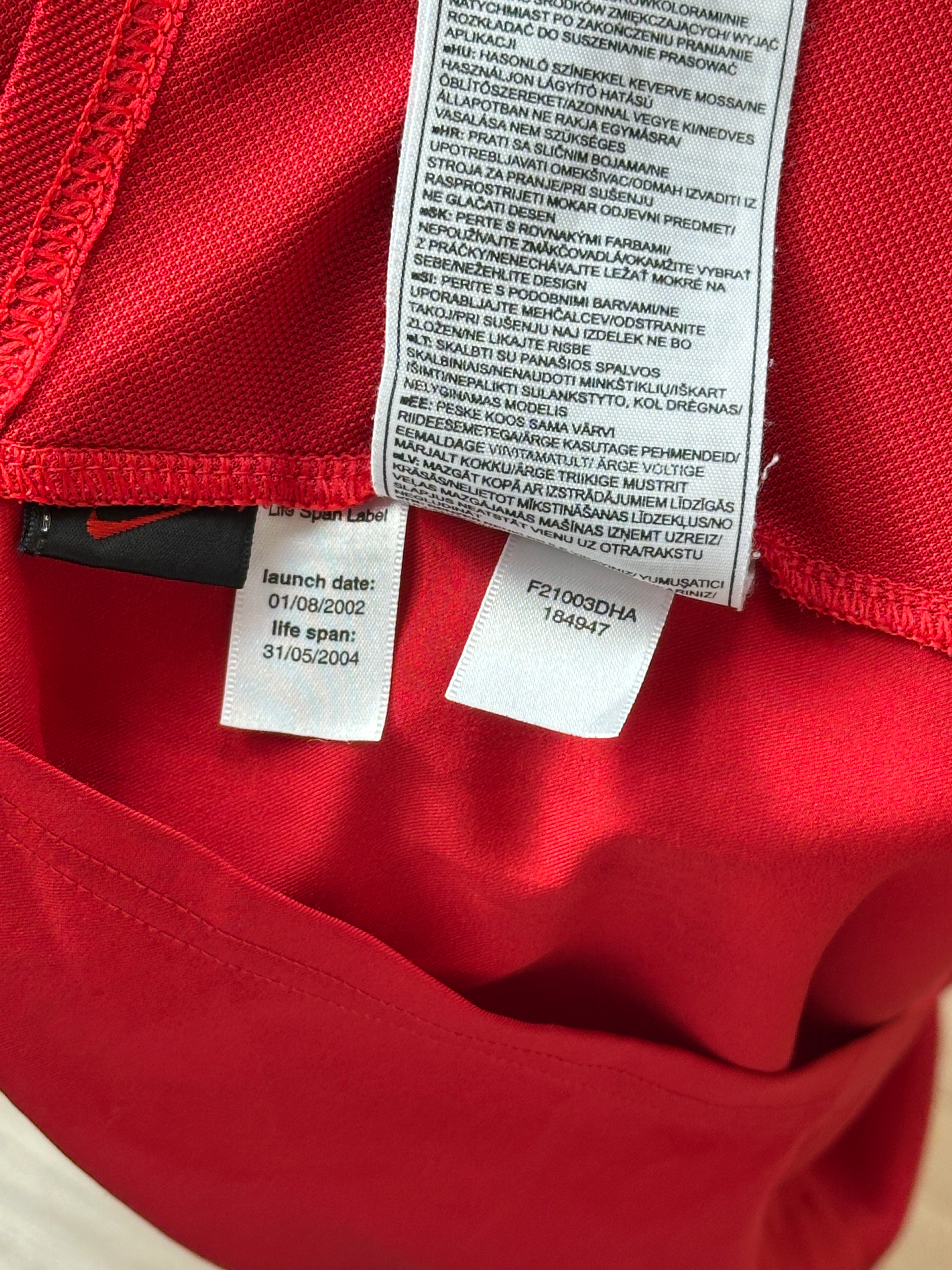 Manchester United Home Shirt 2002/2003 – Nike – M – Rood Zwart Vodafone