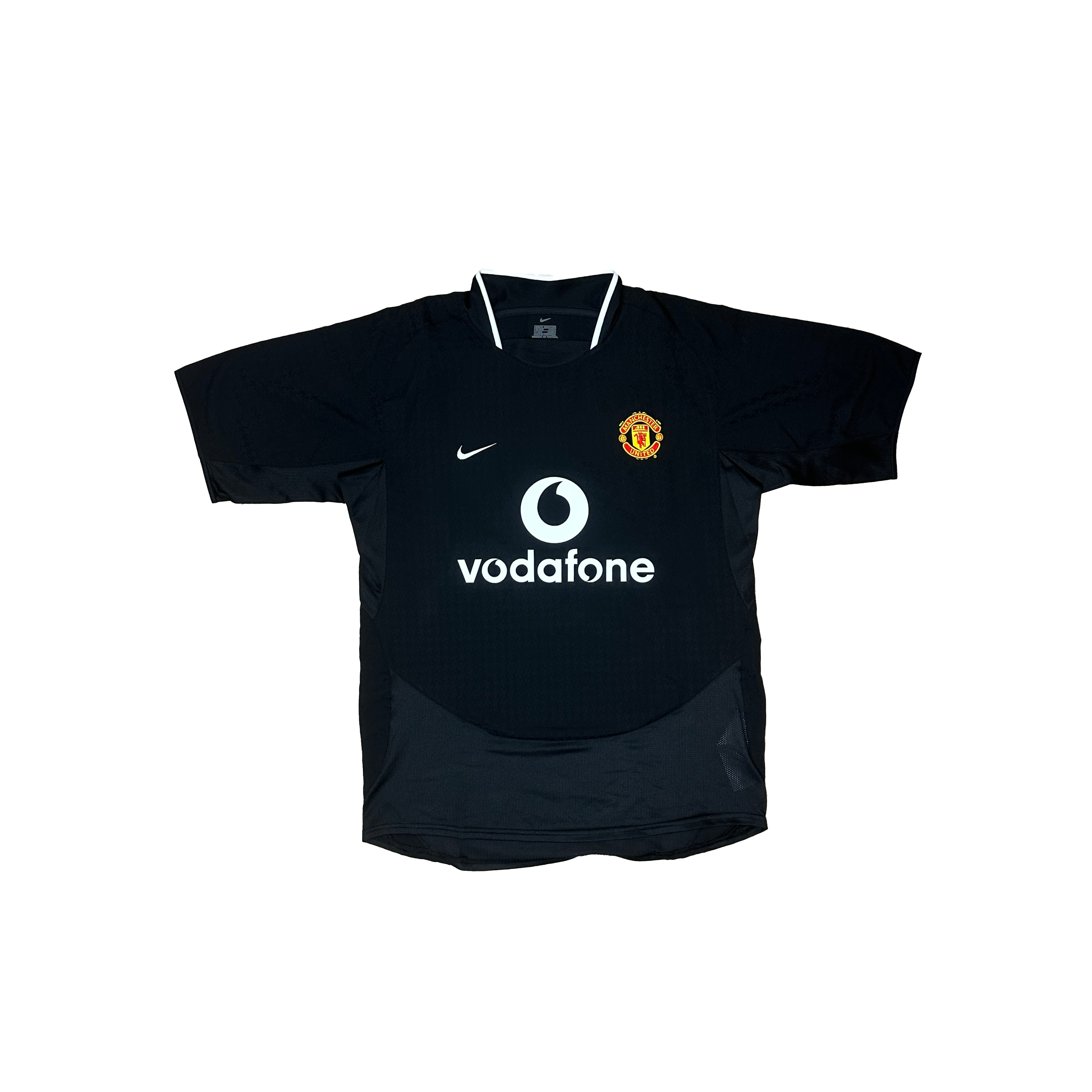 Manchester United Away Shirt 2003/2004 – Nike – M – Zwart Vodafone