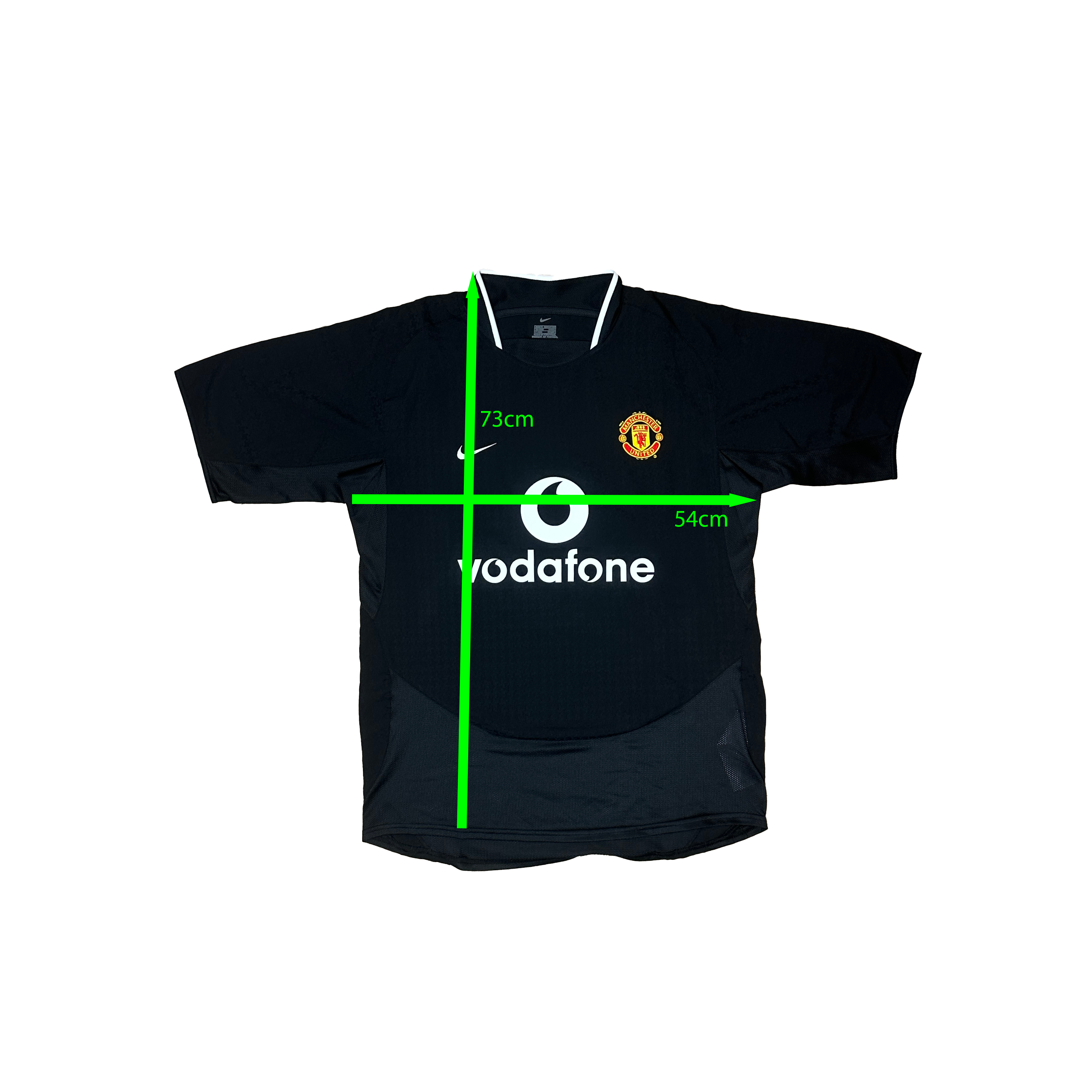 Manchester United Away Shirt 2003/2004 – Nike – M – Zwart Vodafone