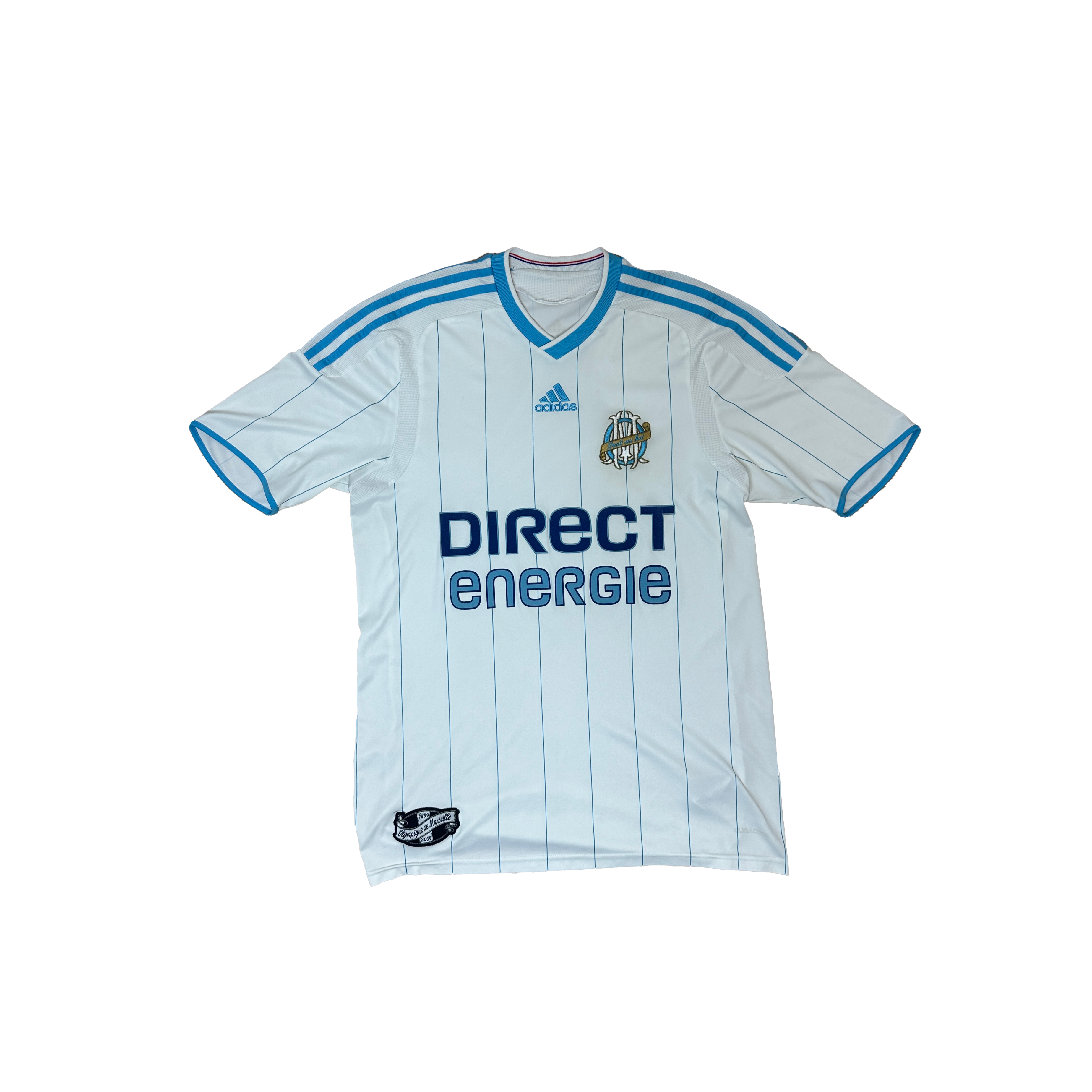 Olympique Marseille Home Shirt 2009/2010 – Adidas – M – Wit Blauw Direct Energie