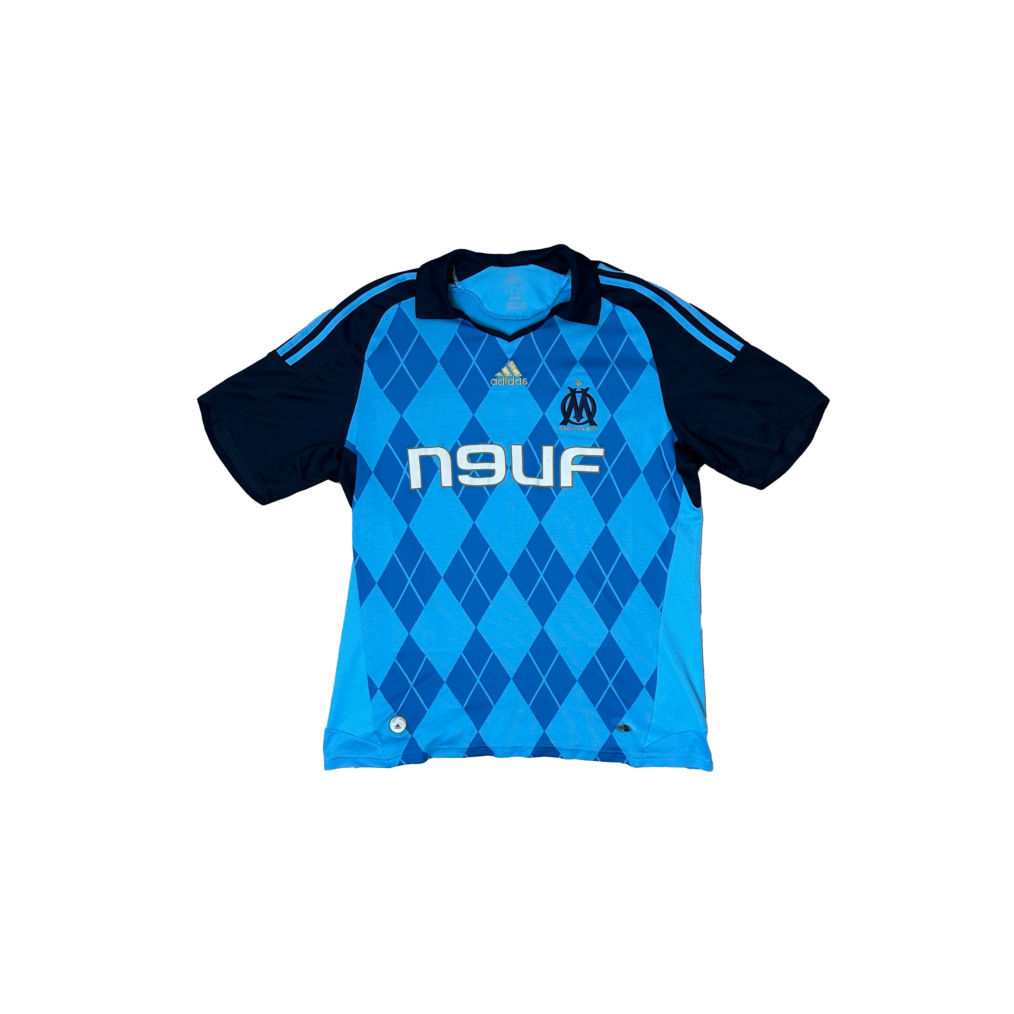 Olympique Marseille Away Shirt 2008/2009 – Adidas – M – Zwart Blauw Direct Energie